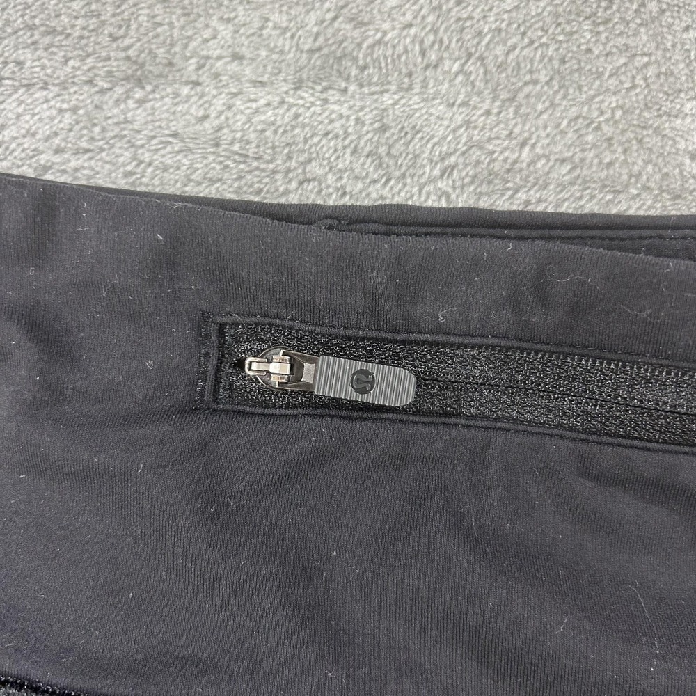 Lululemon Shorts Womens 6 Black Running Lined Zip Pocket Athletic Training - Picture 9 of 10